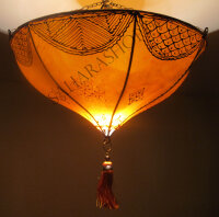 Orientalische Deckenlampe  "Tan-Tan" Leder Orange