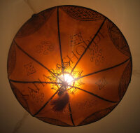 Orientalische Deckenlampe  "Tan-Tan" Leder Orange