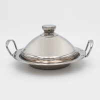 3er Set Marokkanische Tajine Ø 26/30/34 cm Induktion Sahara Edelstahl Silber