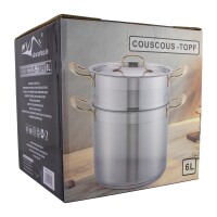 CousCous Topf 6, 8 und 12 Liter Dampfgarer Couscous Pot (3-in-1) 6 Liter CousCous Topf/Dampfgarer