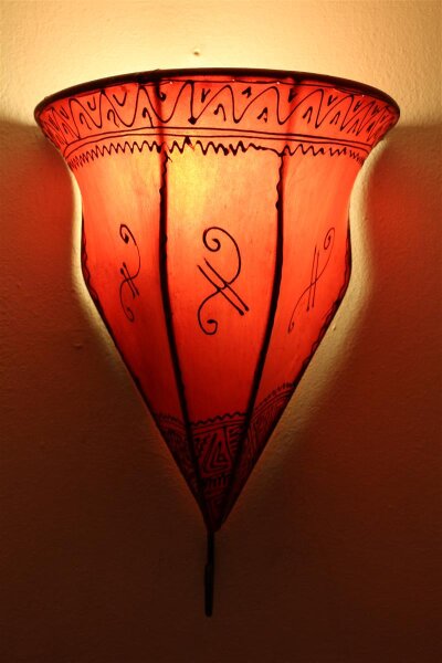 Orientalische Leder-Wandlampe "Samira" Rot