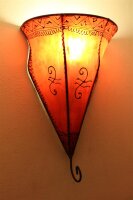 Orientalische Leder-Wandlampe "Samira" Rot