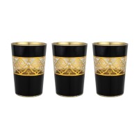 Marokkanische Teegläserset Atay Cay Gläser "De Luxe" Gold/Schwarz