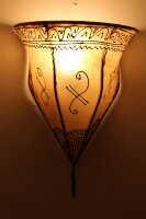 Orientalische Leder-Wandlampe "Samira" Natur