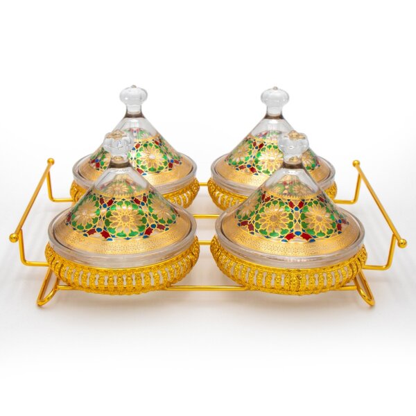 Dip-Schale Tajine Snackschalen Set Klein Gold-Multi Glas