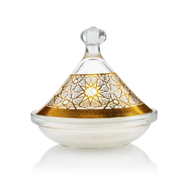 Kleine Tajine / Snack, Nuss, Dip-Schale Ø 13 cm Gold Glas