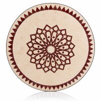 Mosaiktisch Groß Ø100 cm Natur-Bordeaux-Ornament Handmade