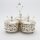 DELUXE 3er Set Servierschalen, Snackschale, Zuckerdose aus Glas mit Deckel & Löffel – Silber Modell 6562-32