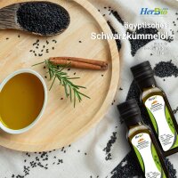 HerbBio ägyptisches Schwarzkümmelöl kaltgepresst gefiltert 100% naturrein Black seed oil 100ml, 250ml, 500ml