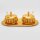 2er-Set Glas-Tischdeko, Zuckerdosen mit Deckel und Löffel – GOLD und SILBER HM6498-7