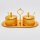 2er-Set Zuckerdose Tischdeko Aufbewahrung mit Deckel und Löffel – GOLD und SILBER HM6498H