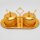2er-Set Zuckerdose Tischdeko Aufbewahrung mit Deckel und Löffel – GOLD und SILBER HM6498H