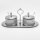 2er-Set Zuckerdose Tischdeko Aufbewahrung mit Deckel und Löffel – GOLD und SILBER HM6498H