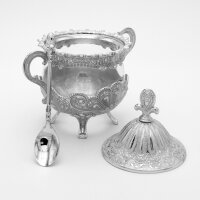Zuckerdose Tischdeko Aufbewahrung mit Deckel und Löffel – GOLD / SILBER HM6498H