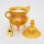 Zuckerdose Tischdeko Aufbewahrung mit Deckel und Löffel – GOLD / SILBER HM6498H