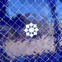 Mediterraner Mosaiktisch Fleur Blau 80 x 80 cm