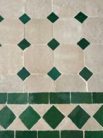 Mosaiktisch Esstisch Garten Balkon Outdoor Grün-Natur Oval 100 x 60 cm