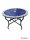 Mediterraner Mosaiktisch Garten Balkon Tisch Rund Ø 60 cm "Fleur" Blau-Weiß