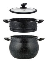 3tlg. CousCous Topf Set Kuskus / Dampfgarer Agadir 6 Liter induktionsgeeignet *kostenloser Versand