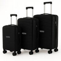 3-teilig Koffer-Set Trolley Reisekoffer Hartschale leicht S - M - L Rosé I Smoke Blue I Schwarz DUBAI-PP5009