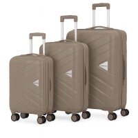 3-teilig Koffer-Set Hartschale aus hochwertig PP leicht S - M - L  Schwarz I Champagne I Smoke Blue PARIS-PP5013