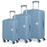 3-teilig Koffer-Set Hartschale aus hochwertig PP leicht S - M - L  Schwarz I Champagne I Smoke Blue PARIS-PP5013