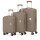 3-teilig Koffer-Set Hartschale aus hochwertig PP leicht S - M - L  Schwarz I Champagne I Smoke Blue PARIS-PP5013