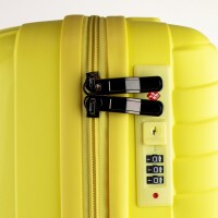 3-teilig Koffer-Set Hartschale aus hochwertig PP leicht S - M - L Gelb I Sand I Schwarz RIO PP5006