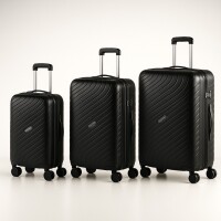 3-teilig Koffer-Set Hartschale aus hochwertig PP leicht S - M - L Gelb I Sand I Schwarz RIO PP5006