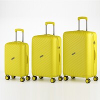 3-teilig Koffer-Set Hartschale aus hochwertig PP leicht S - M - L Gelb I Sand I Schwarz RIO PP5006