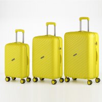 Reisekoffer Set Koffer Hartschale Trolley TSA Kofferset S - M - L Gelb I Sand I Schwarz RIO PP5006