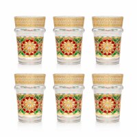 6 oder 12 Teegläser, Atay, Cay Orientalische Tee Glas Set Najma Gold Multi