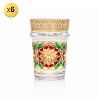 6 oder 12 Teegläser, Atay, Cay Orientalische Tee Glas Set Najma Gold Multi