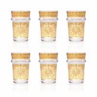 6 Teegläser, Atay, Cay Orientalische Tee Glas Set Najma Gold Multi