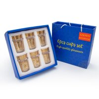 6 Teegläser, Atay, Cay Orientalische Tee Glas Set Najma Gold Multi