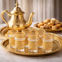 6 Teegläser, Atay, Cay Orientalische Tee Glas Set Najma Gold Multi
