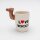🐪 Keramiktasse Kaffe Espresso Tee Tasse „Love Morocco“ mit Kamelgriff