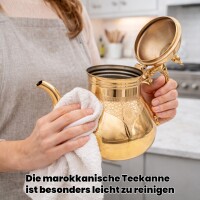 MarokkanischeTeekanne Agadir 0,8l, 1,2l, 1,6l Rosé-Gold / Silber Induktion geeignet