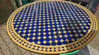 2. Wahl Orientalischer Mosaiktisch Rund Ø 120 cm Blau-Gelb
