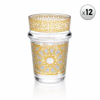 12 Teegläser, 2 Modelle Bunt Muti und Gold