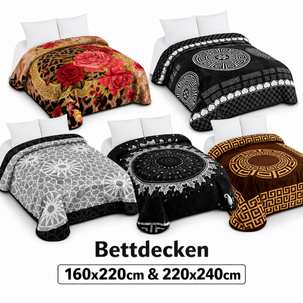 Decken verschiedene Farben und Muster