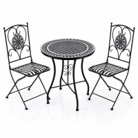 Mosaiktisch, 3-teilig, Klappbar, Metall-Gartenmöbel...