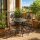 Mosaiktisch, 3-teilig, Klappbar, Metall-Gartenmöbel mit Tisch und 2 Stühlen, Schwarz-Weiß