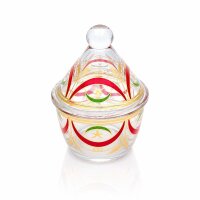 Glas Snackschale -Gold-Rot – Höhe 15 cm...