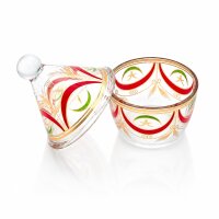 Glas Snackschale -Gold-Rot – Höhe 15 cm  Ø 10,5 cm