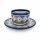 Marokkanische Keramikschale mit Teller Ø ca. 10,5 cm Fes Blau-Multi