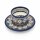 Marokkanische Keramikschale mit Teller Ø ca. 10,5 cm Fes Blau-Multi