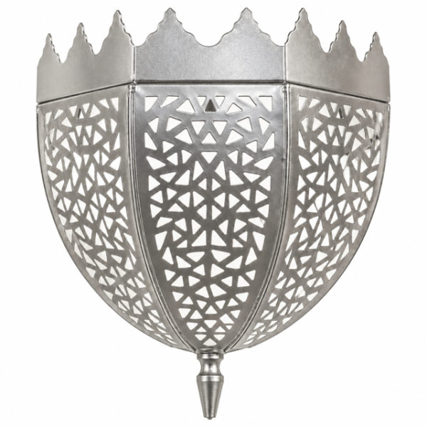 Orientalische Messing-Wandlampe Silber "Fakran"
