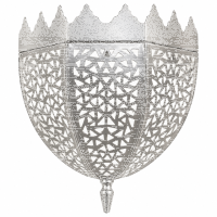 Orientalische Messing-Wandlampe Silber "Fakran"