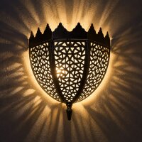 Orientalische Messing-Wandlampe Silber "Fakran"